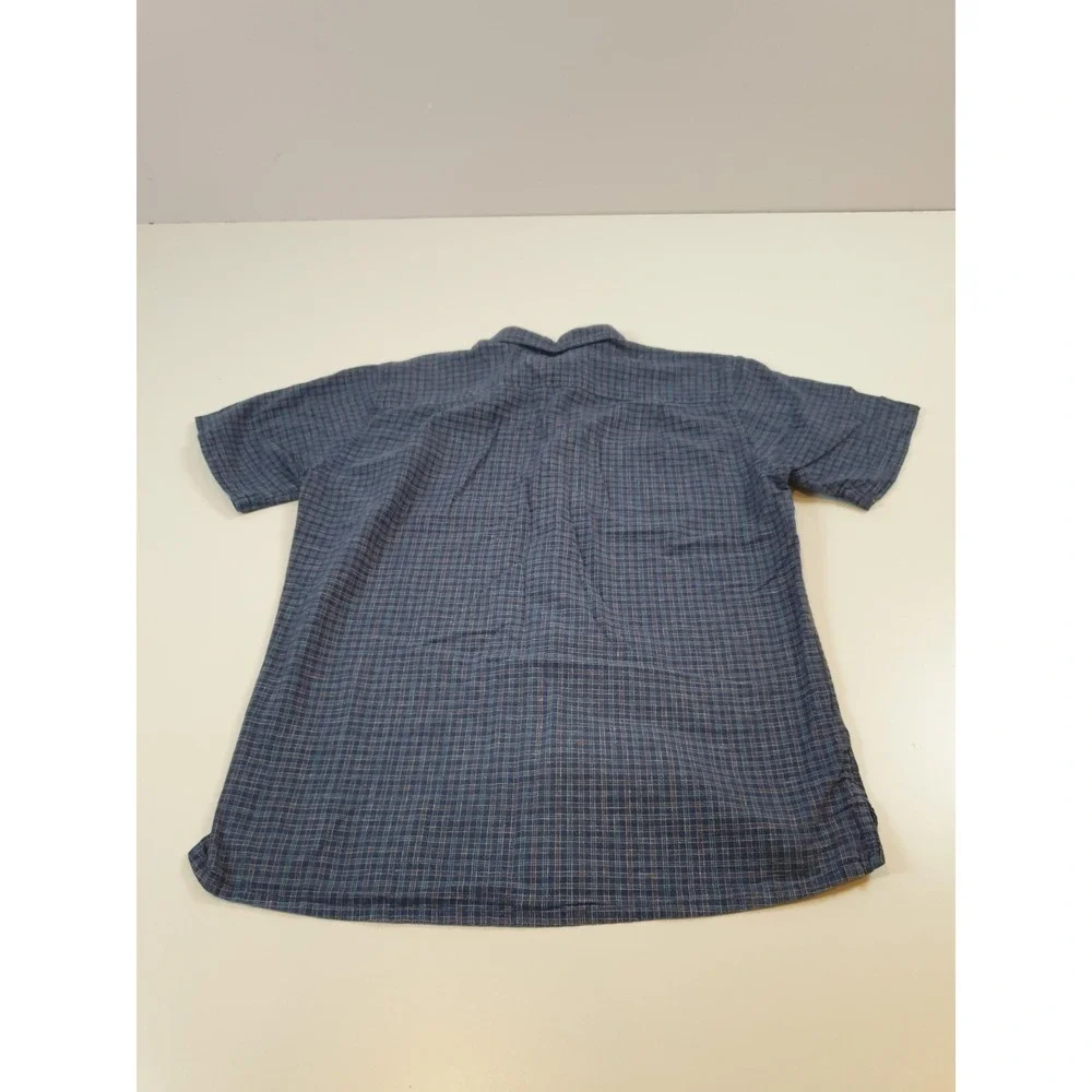 Patagonia Back Step Shirt Men's M Blue Plaid Short Sleeve Button Hemp Cotton - Picture 6 of 11
